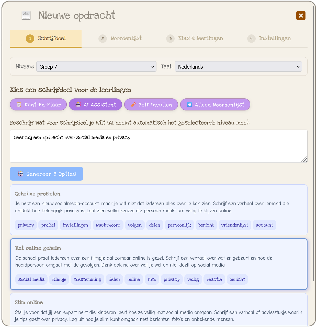 Opdracht maken met AI